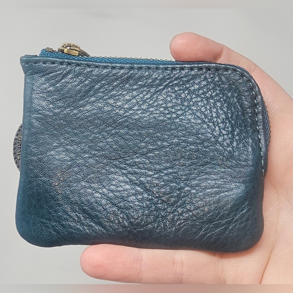 Wanderers Travel Co Pebbled Leather Azzurra The Bronte Bucket Crossbody Bag $189 - Picture 10 of 17